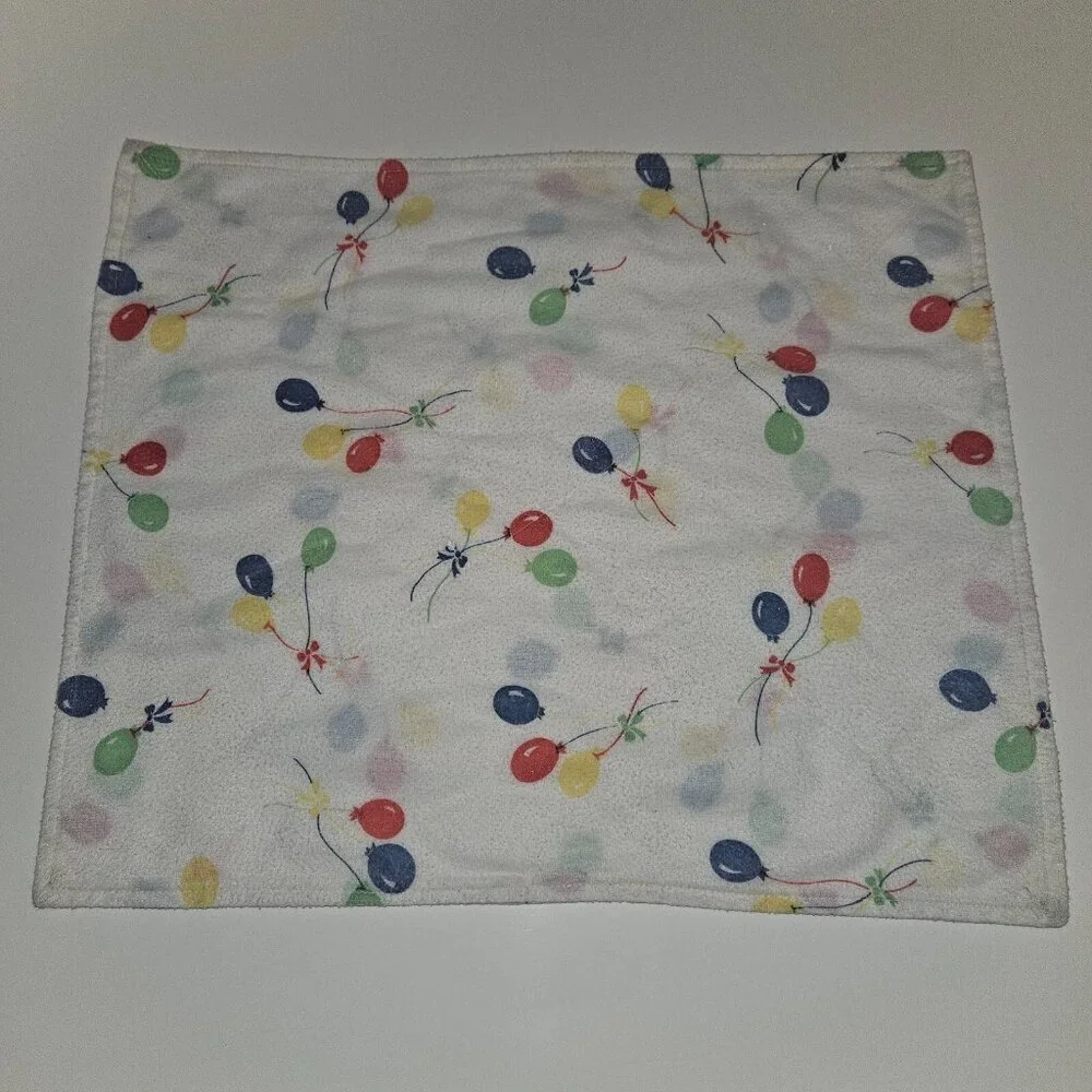 VTG Balloons Baby Burp Cloth Primary Colors Red Blue Yellow Green 14